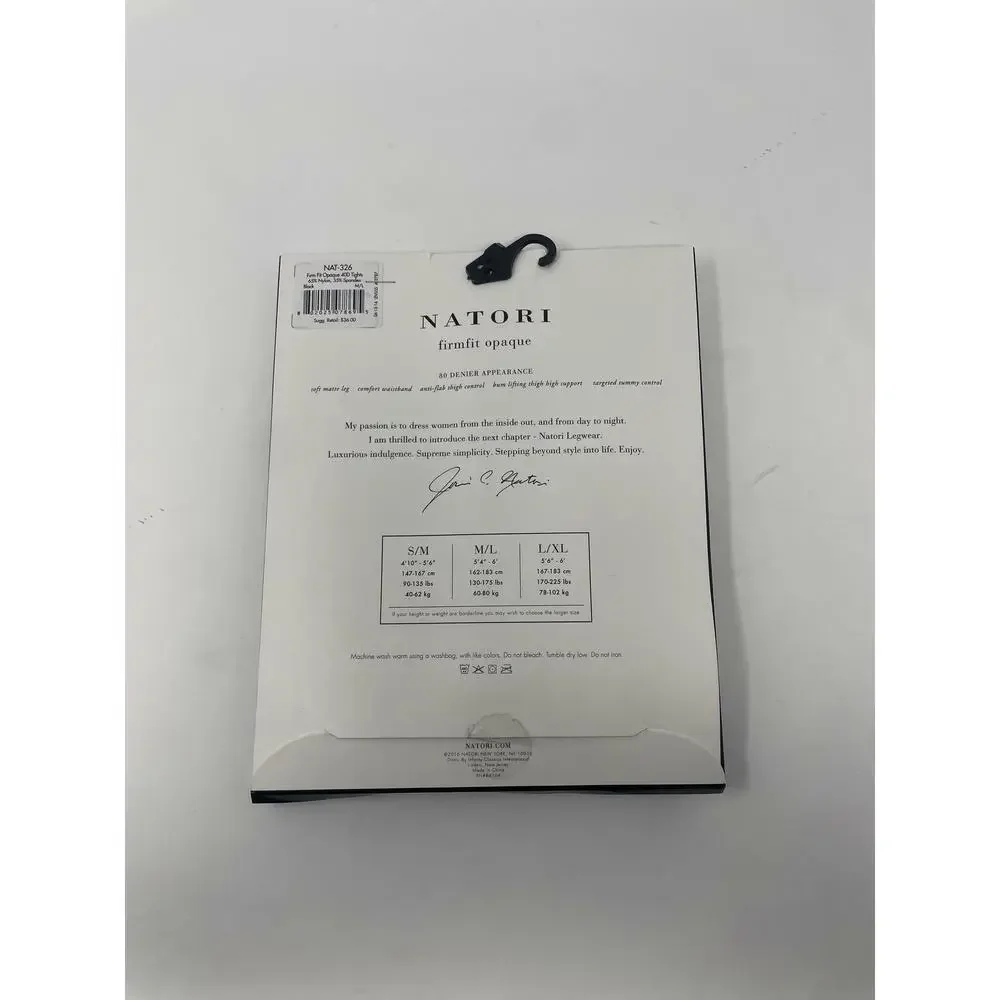Natori Women's Ultra Control Firm Fit Opaque Tights Black M/L